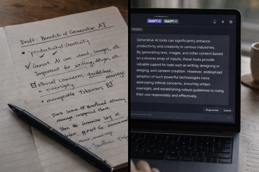 AI transforming rough ideas into clear structured writing