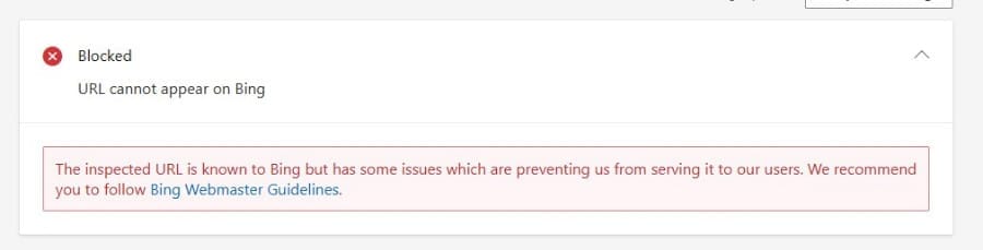 Message From Bing on URL Checker