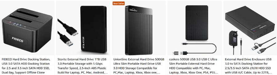 Great Deals on External Storage Devices from Amazon