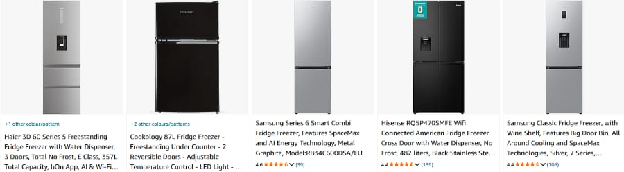 AI Fridge-Freezers from Amazon