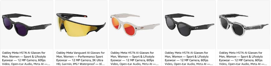 Great deals on Oakley Smart Glasses from Amazon