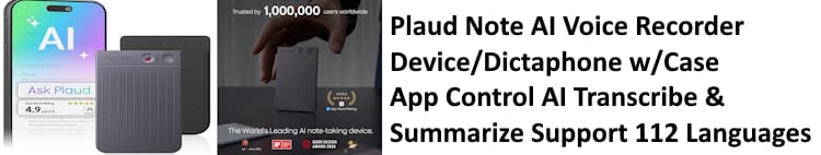 Plaud Note AI Voice Recorder Device/Dictaphone w/Case App Control AI Transcribe & Summarize Support 112 Languages