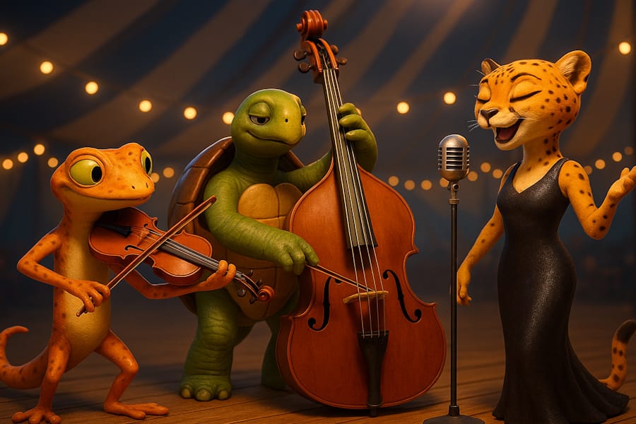 Animal Band playing on a stage