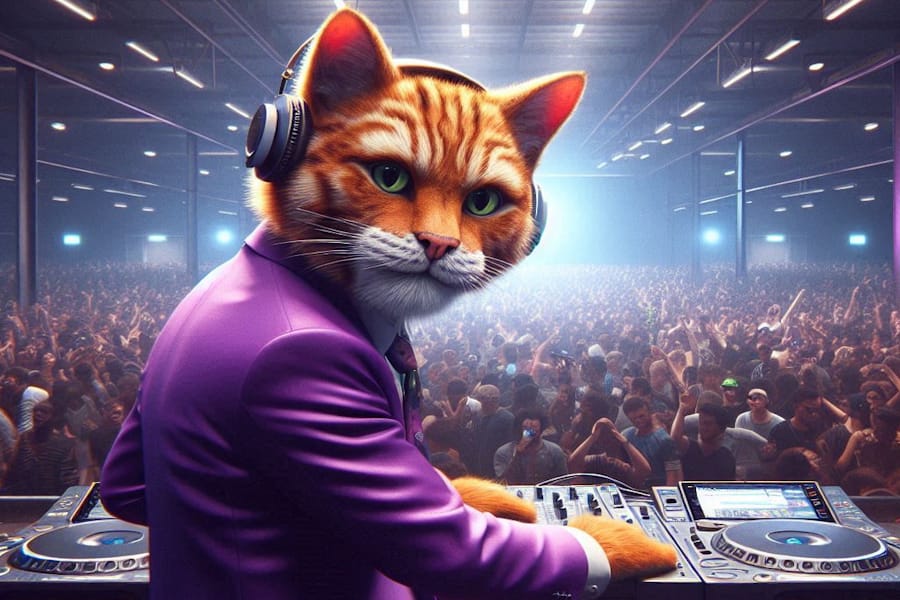DJ Ginger Cat at a rave