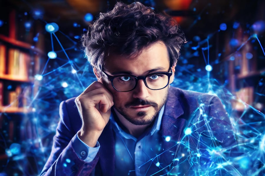 Man with worried look on his face
